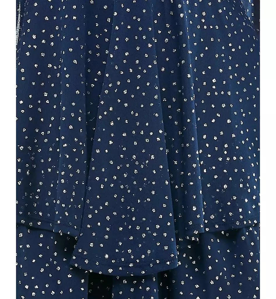 Crystal Doll Crystal Dot Juniors' Glitter-Dot Bow-Trim Long-Sleeve Dress 5