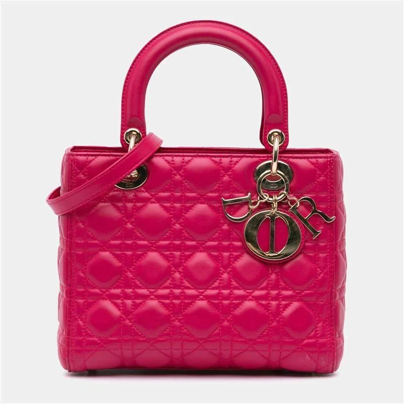 Dior Dior Pink Lambskin Cannage Medium  Lady Dior 1