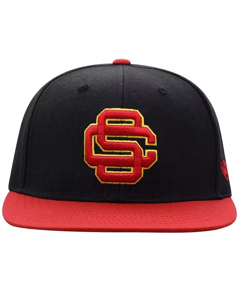 Top of the World Men's Black and Cardinal USC Trojans Team Color Two-Tone Fitted Hat 2