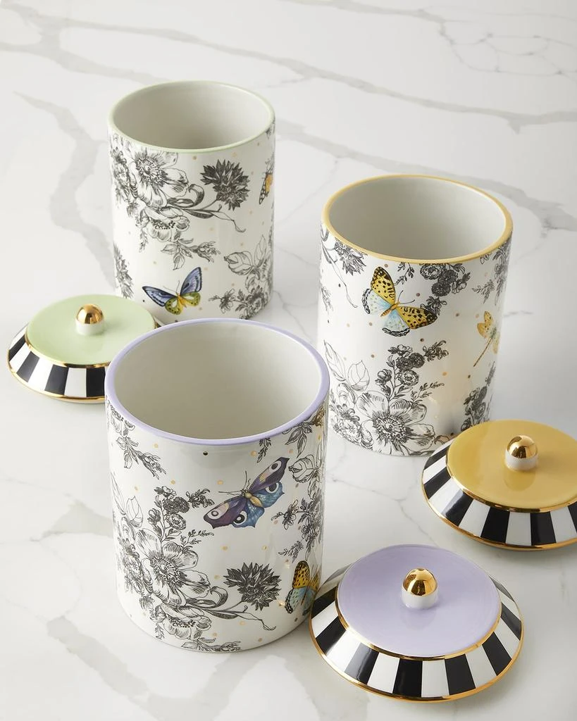 MacKenzie-Childs Butterfly Toile Canisters, Set of 3 2