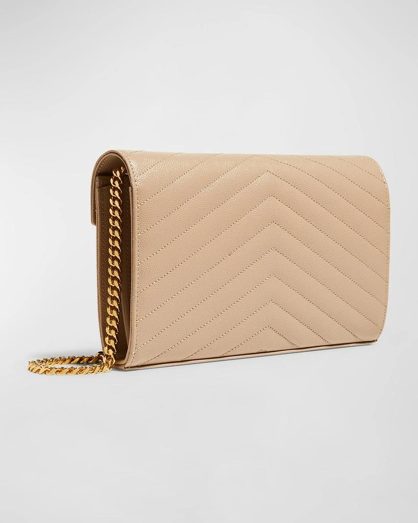 Yves Saint Laurent YSL Monogram Large Wallet on Chain in Grained Leather 4