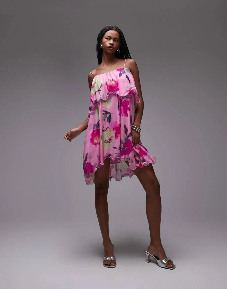 Shop & Other Stories floaty chiffon strappy mini dress with off shoulder in  pink floral print on Sale at BeyondStyle  Get 56% Off & Other Stories  floaty chiffon strappy mini dress