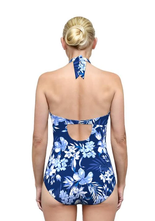 American Beach Beach Island Time Draped V Neck One Piece Swimsuit 2