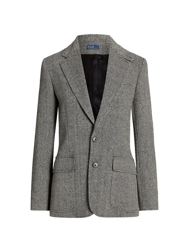Ralph Lauren Linen-Blend Herringbone Single-Breasted Blazer