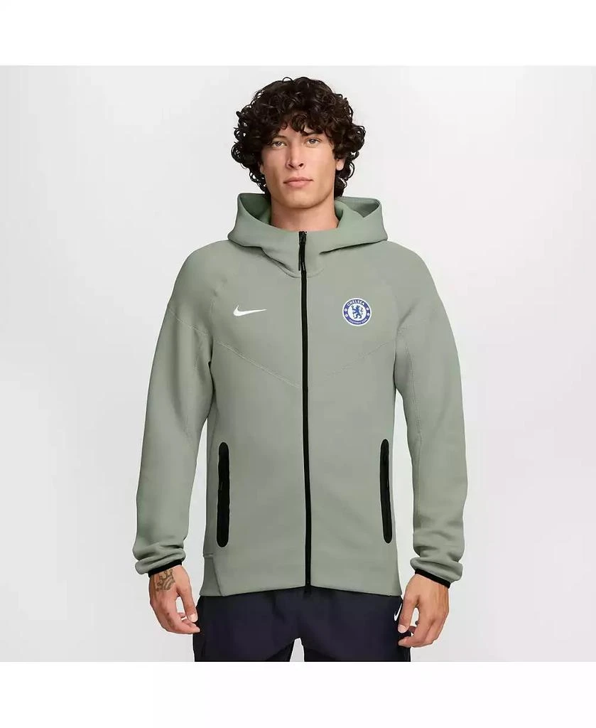 NIKE Men's Olive Chelsea Tech Fleece Full-Zip Hoodie 1