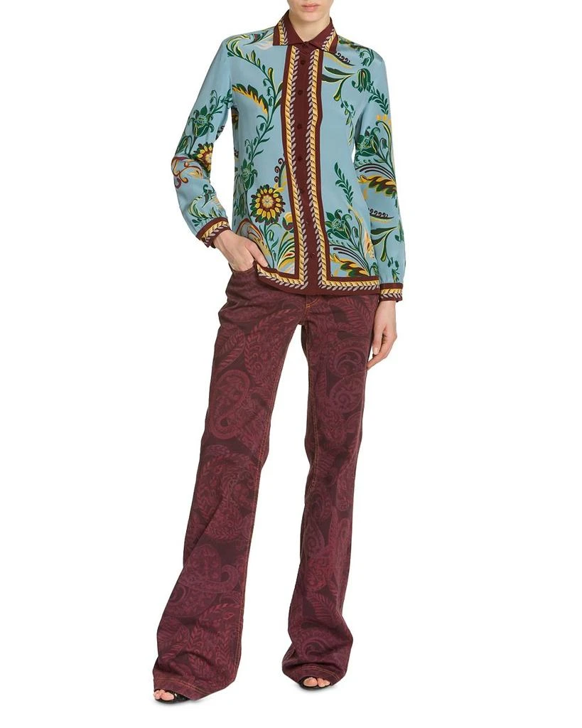 ETRO Silk Printed Button Front Blouse 6