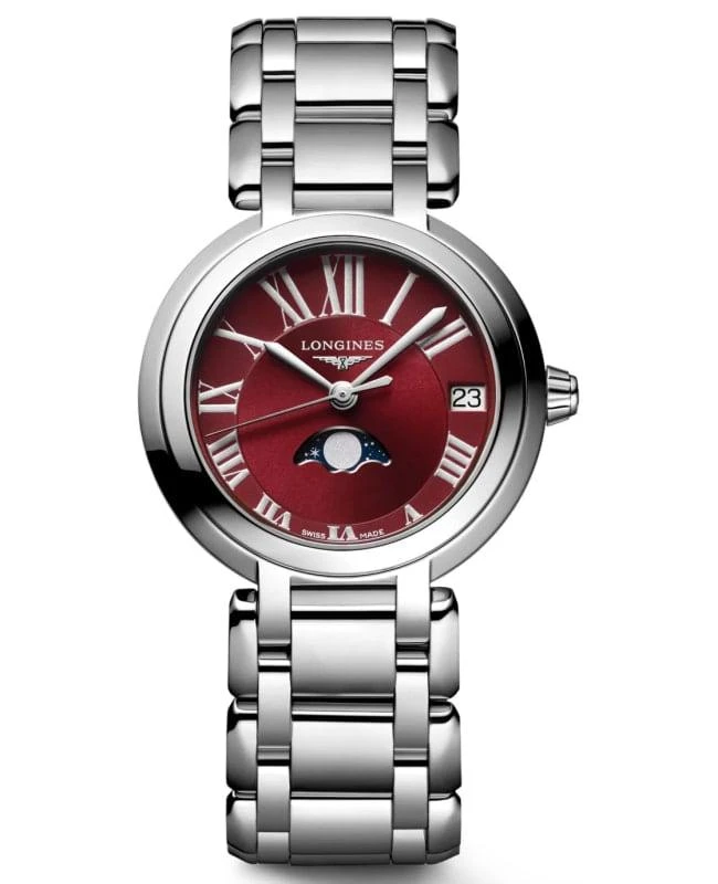 Longines Longines Primaluna Quartz 30mm Bordeaux Dial Steel Women's Watch L8.115.4.92.6 1