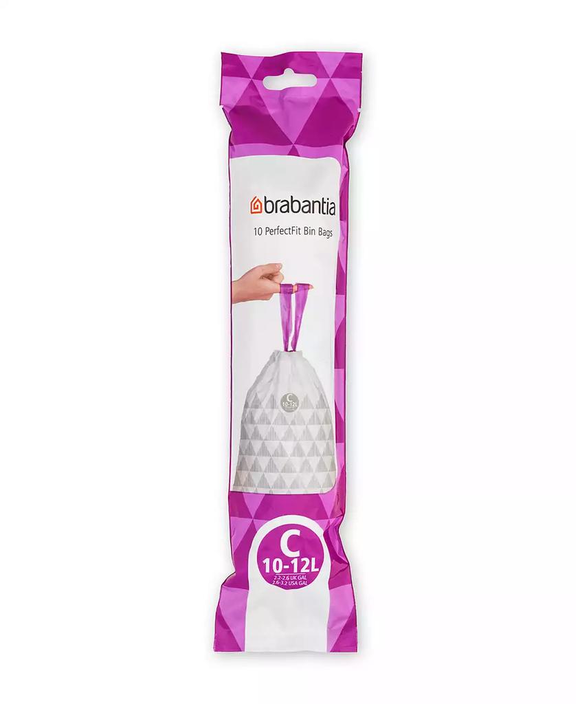 Brabantia PerfectFit Trash Bags, Code C, 2.6-3.2 Gallon, 10-12 Liter, 200 Trash Bags