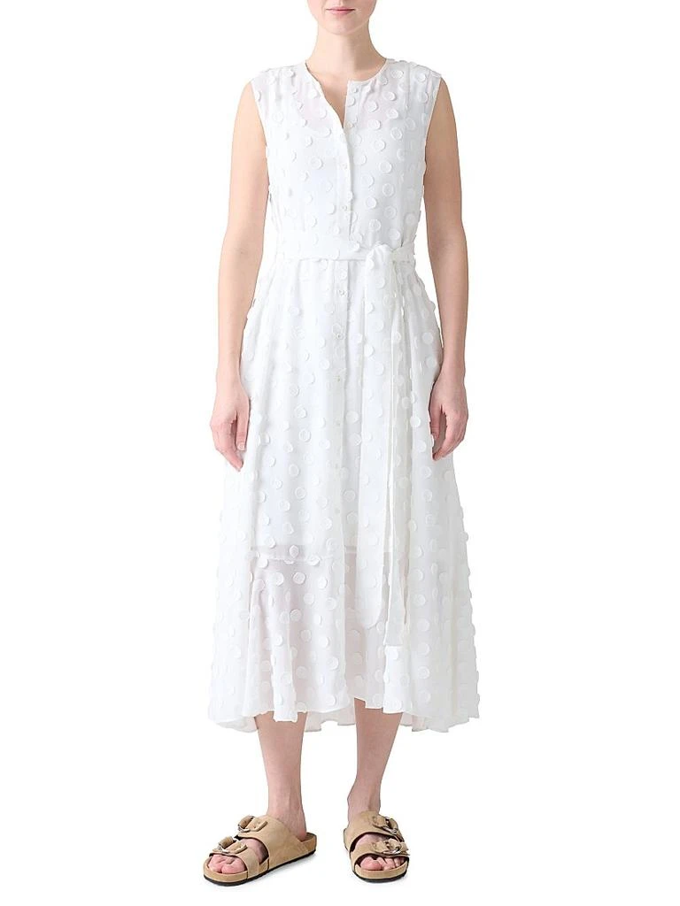Akris Polka Dot Appliqué Georgette Midi-Dress 4