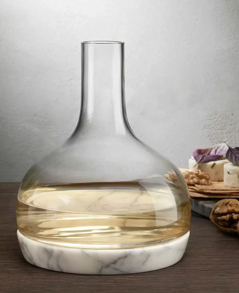 Nude Glass Jazz Wine Decanter with Marble Base, 77 oz. 2
