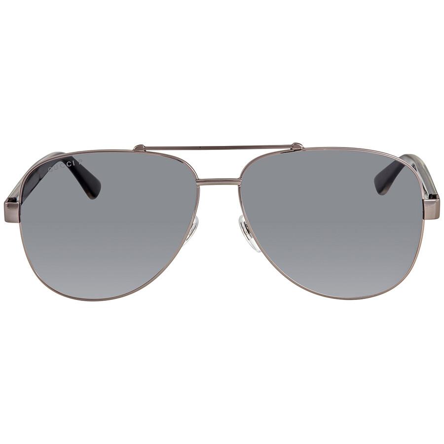 Gucci Polarized Grey Pilot Men's Sunglasses GG0528S 007 63