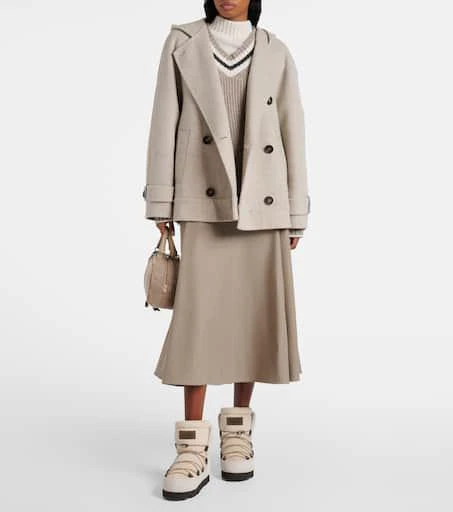 Brunello Cucinelli Shearling-lined corduroy and suede snow boots 3