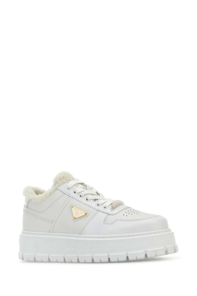 Prada White Leather Sneakers 2