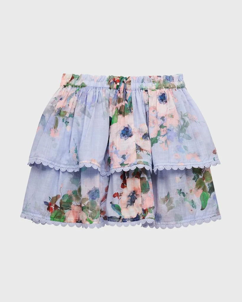 Zimmermann Girl's Everley Tiered Floral-Print Skirt, Size 1-12 2