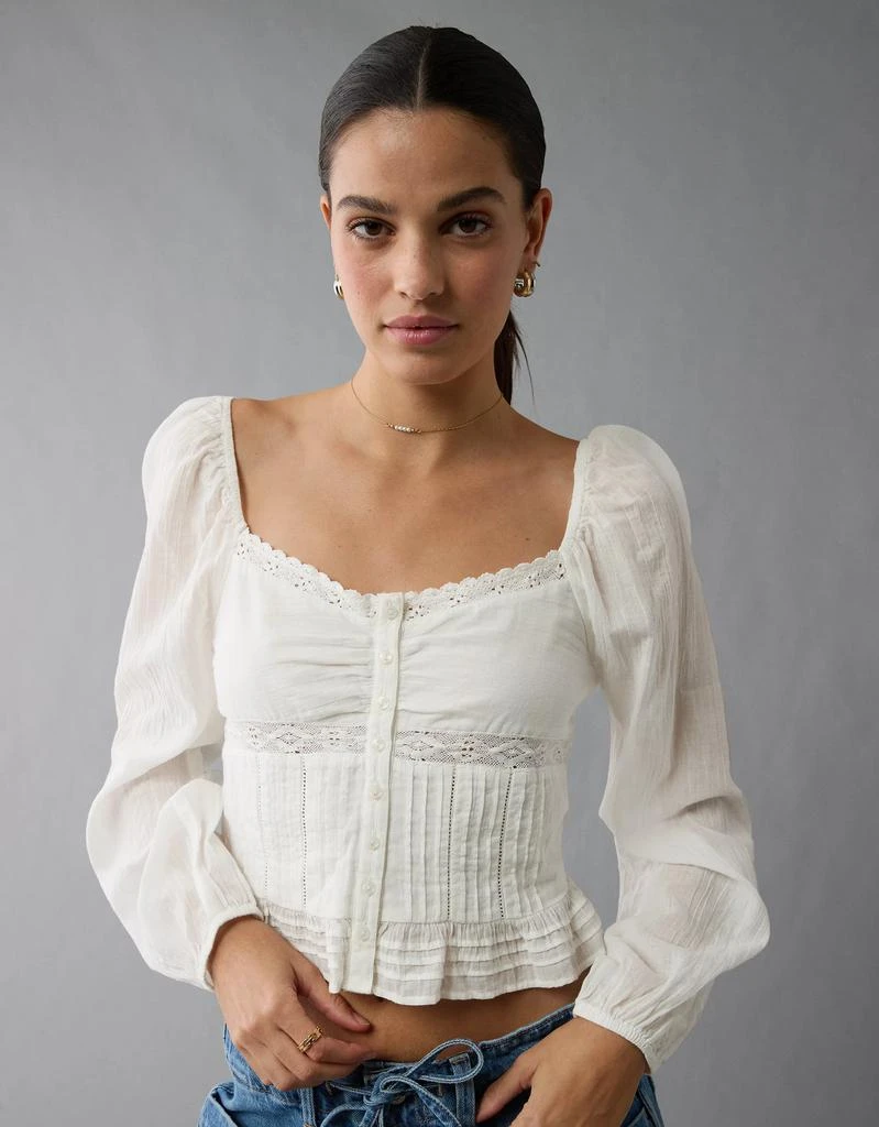 AE AE Long-Sleeve Cinched Blouse 1