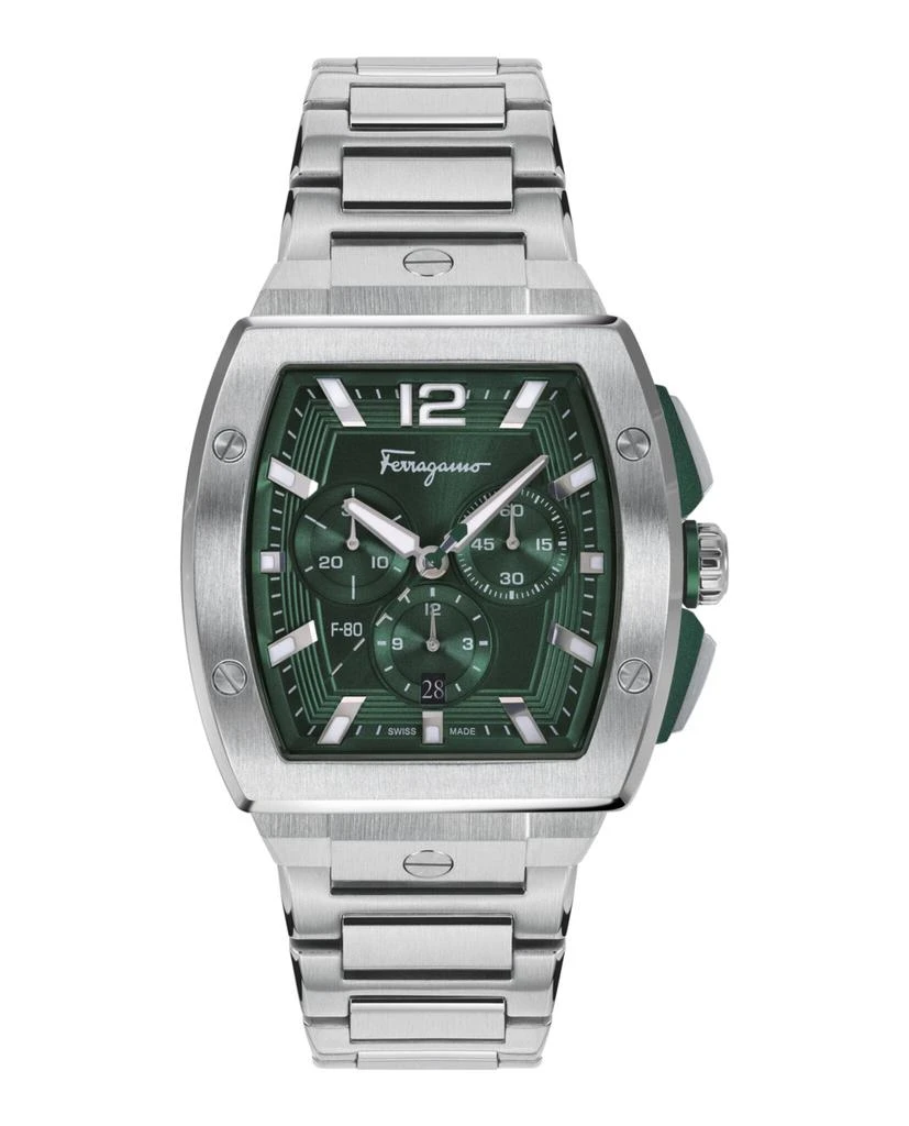 Salvatore Ferragamo F-80 Tonneau Chrono Bracelet Watch 1