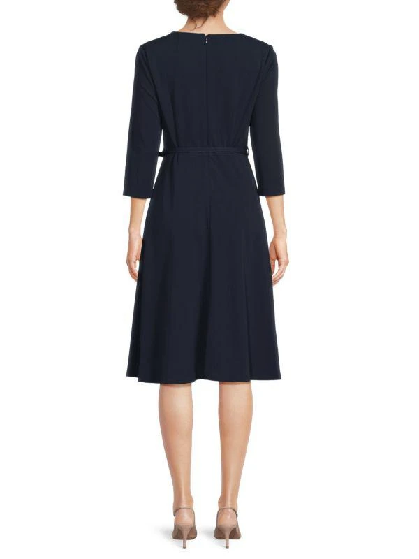 Calvin Klein ​Asymmetric-Neck Belted Midi-Dress 2