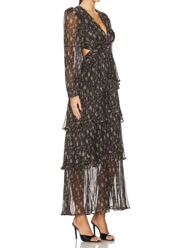 ASTR Anora Maxi Dress In Black Gold Foil 2