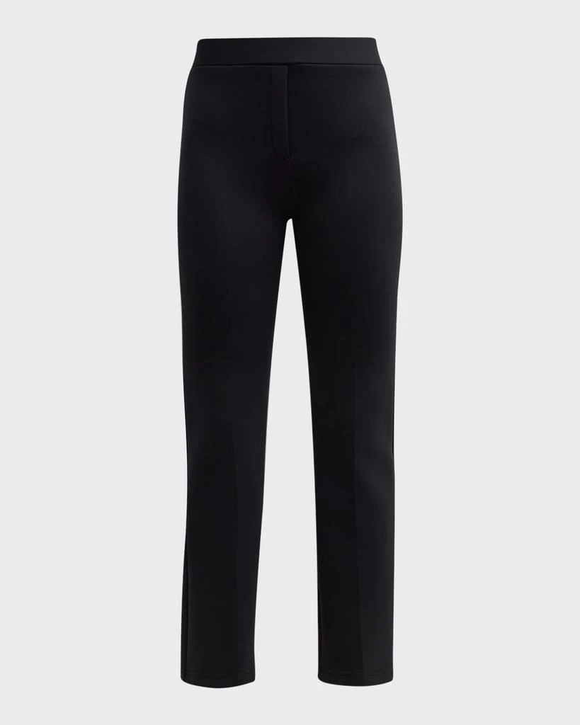 Brandon Maxwell Cropped Flare Neoprene Trousers with Front Crease 1