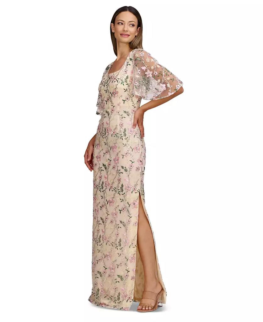 JS Collections Women's Hannah Floral-Embroidered Gown