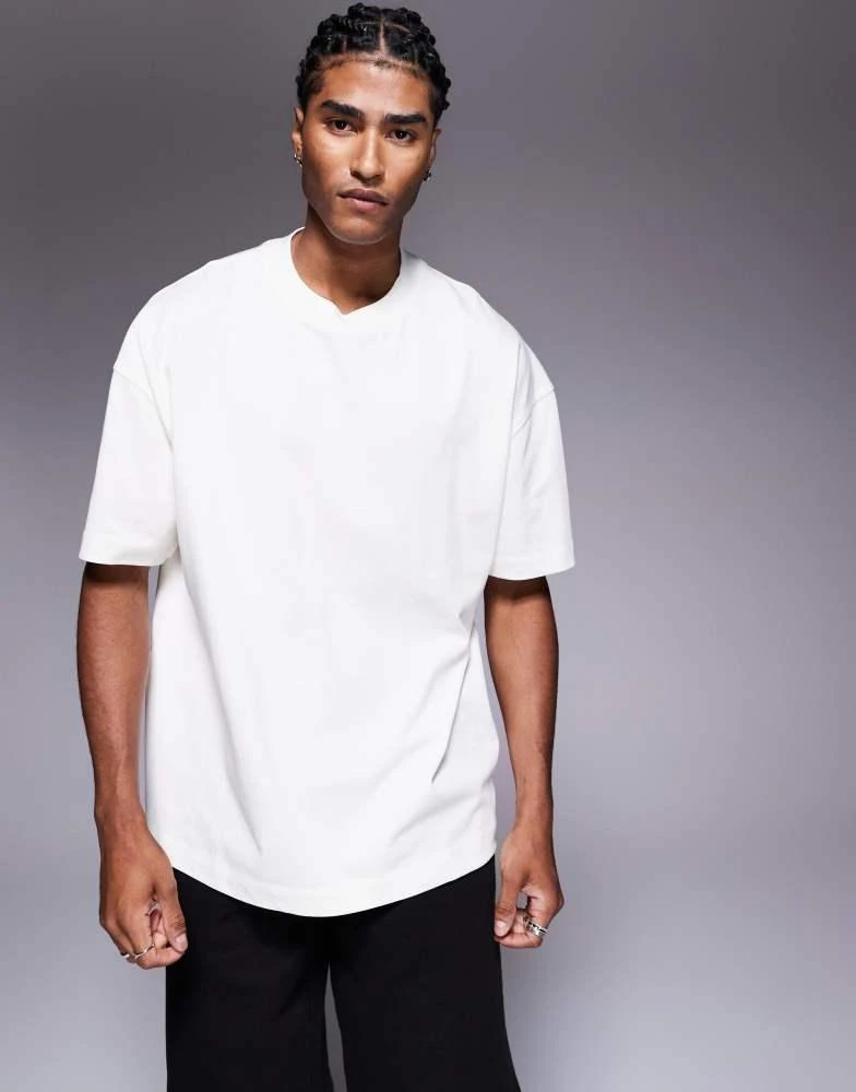 4505 4505 Boxing back print oversized heavyweight cotton t-shirt with quick dry finish in vintage white 4