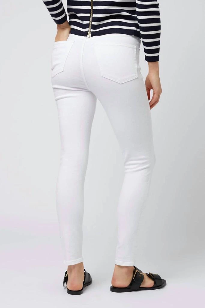 High Rise Denim Jamie Moto Skinny Jeans In White – On Sale Now