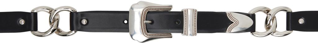 Toga Pulla Black Ring Chain Belt