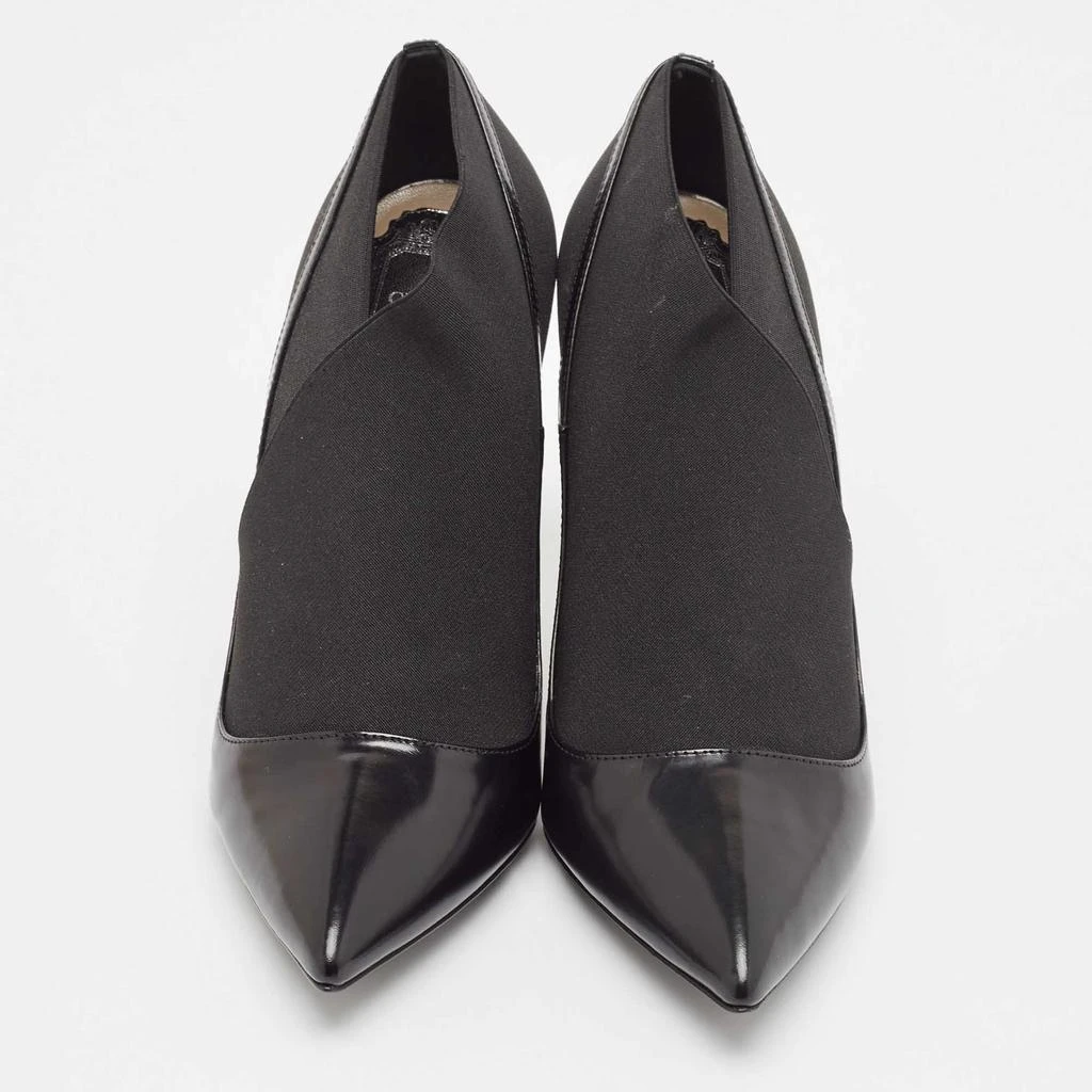 Dior Dior Black Patent Leather and Stretch Fabric Ankle Booties Size 39 3