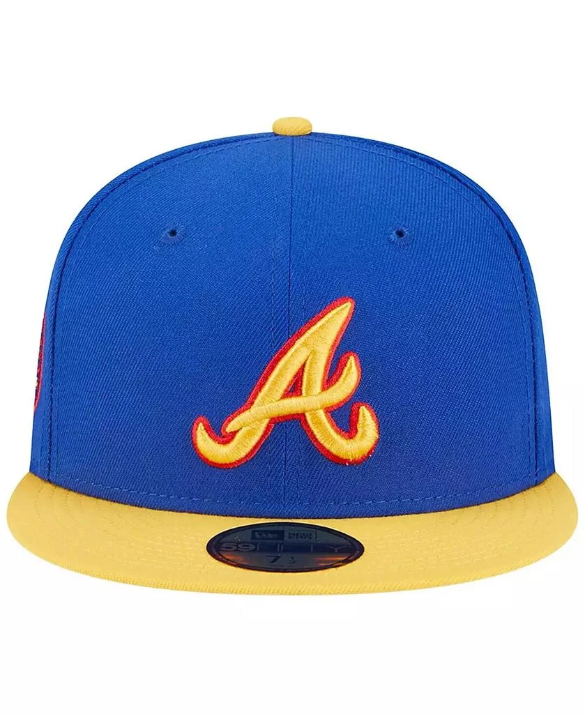 New Era Men's Royal, Yellow Atlanta Braves Empire 59FIFTY Fitted Hat 3