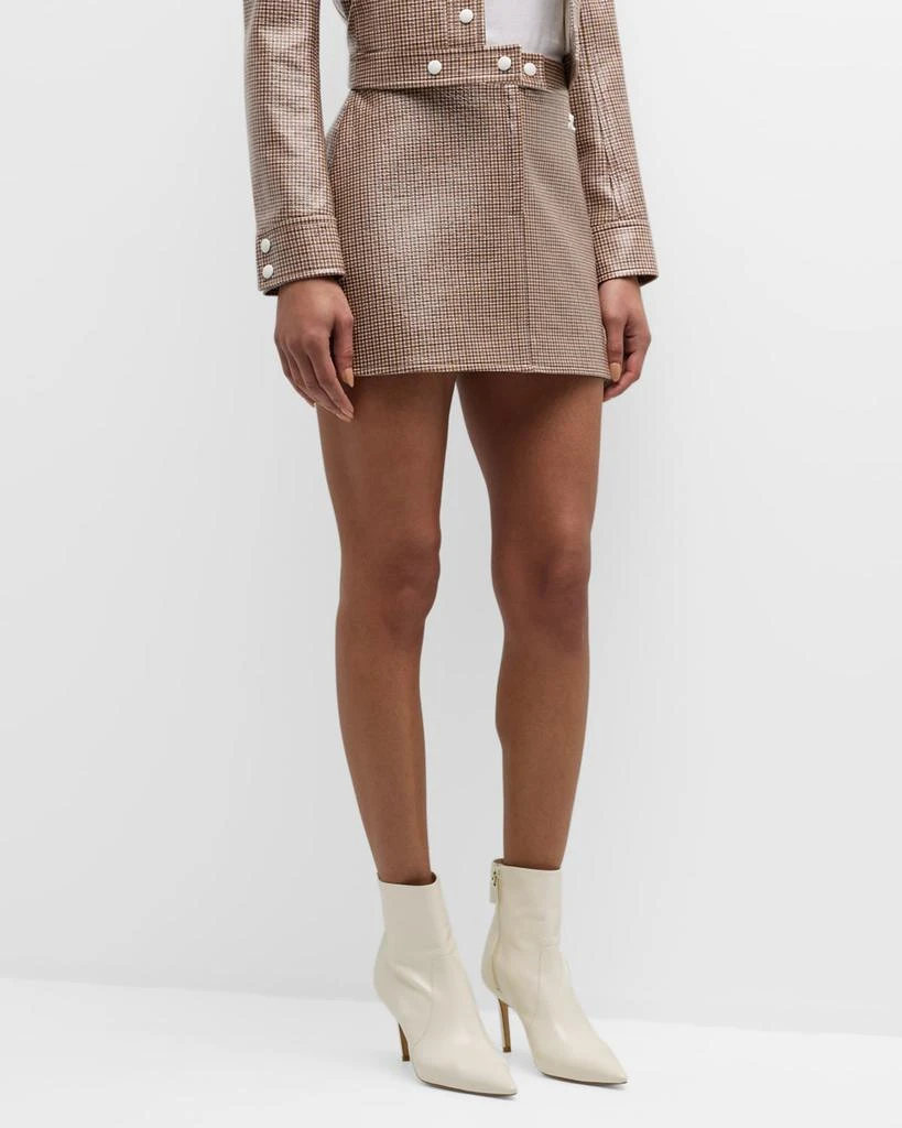 courreges Re-Edition Checked Print Vinyl Mini Skirt 1