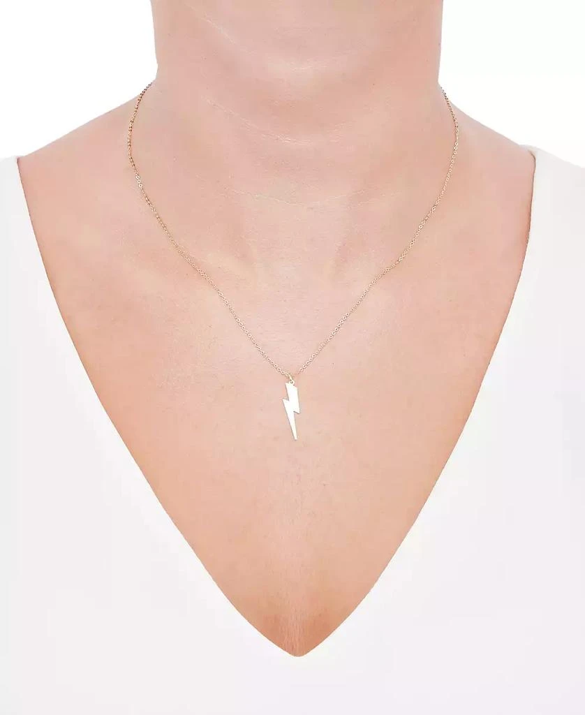 Italian Gold Lightning Bolt 18" Pendant Necklace in 10k Gold 2