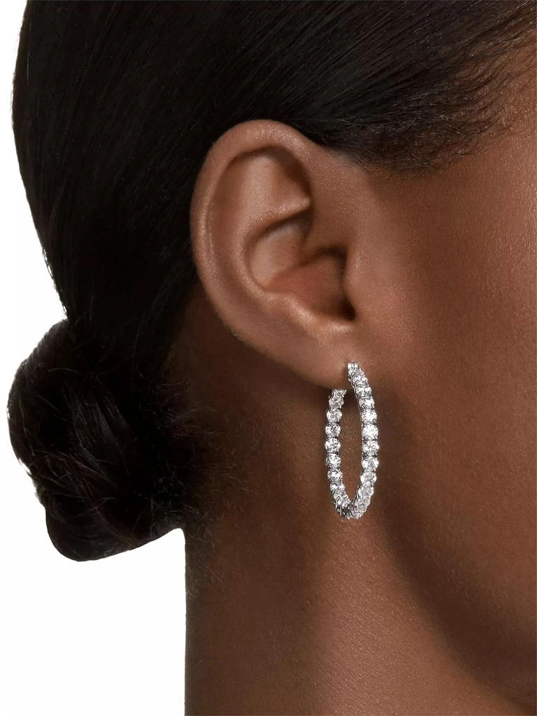 Swarovski Matrix Rhodium-Plated & Crystal Inside-Out Hoop Earrings 2