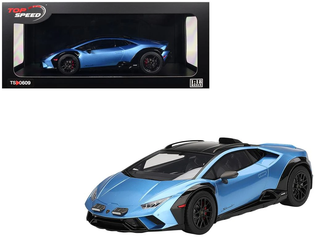 Top Speed Lamborghini Huracan Sterrato Blu Aegir Blue Metallic with Matt Black Top 1/18 Model Car by