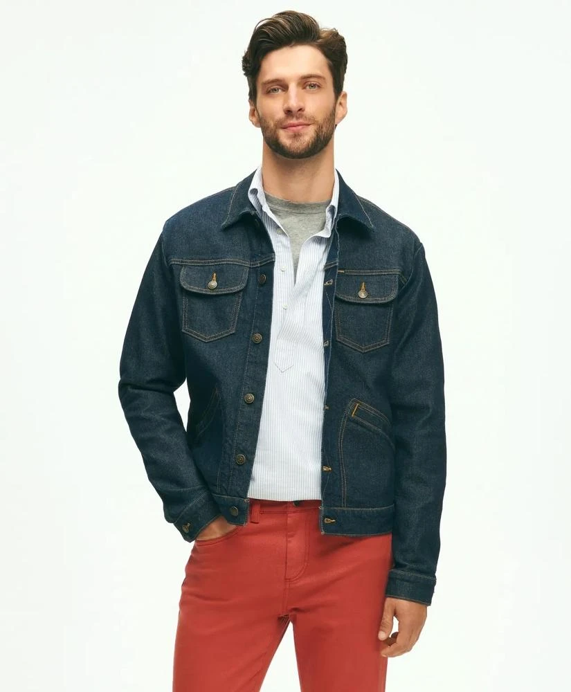Brooks Brothers Dark Rinse Denim Trucker Jacket 1