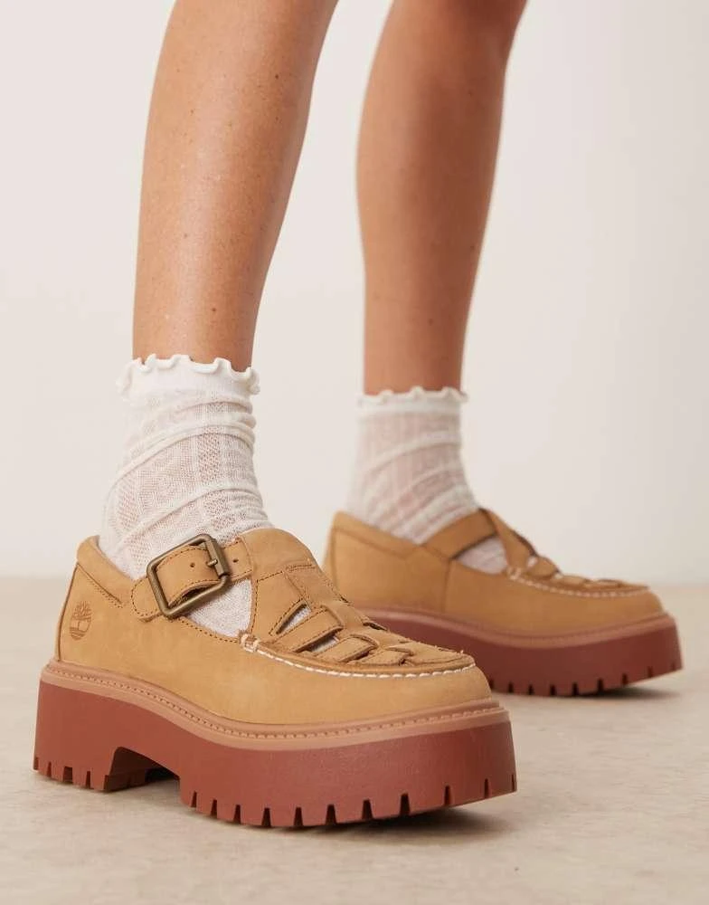 Timberland Timberland Stone Street Mary Jane platform shoes in beige nubuck 1