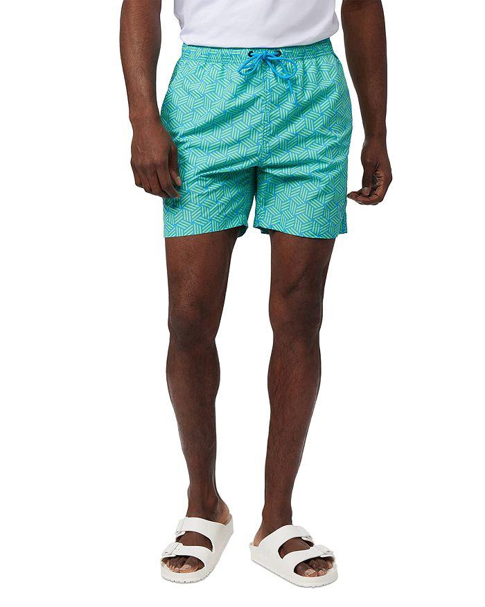 Psycho Bunny Jasper Printed Drawstring 5.75" Swim Trunks