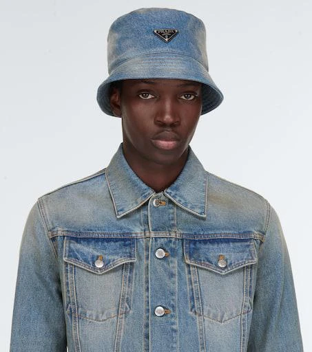 Prada Logo denim bucket hat 2