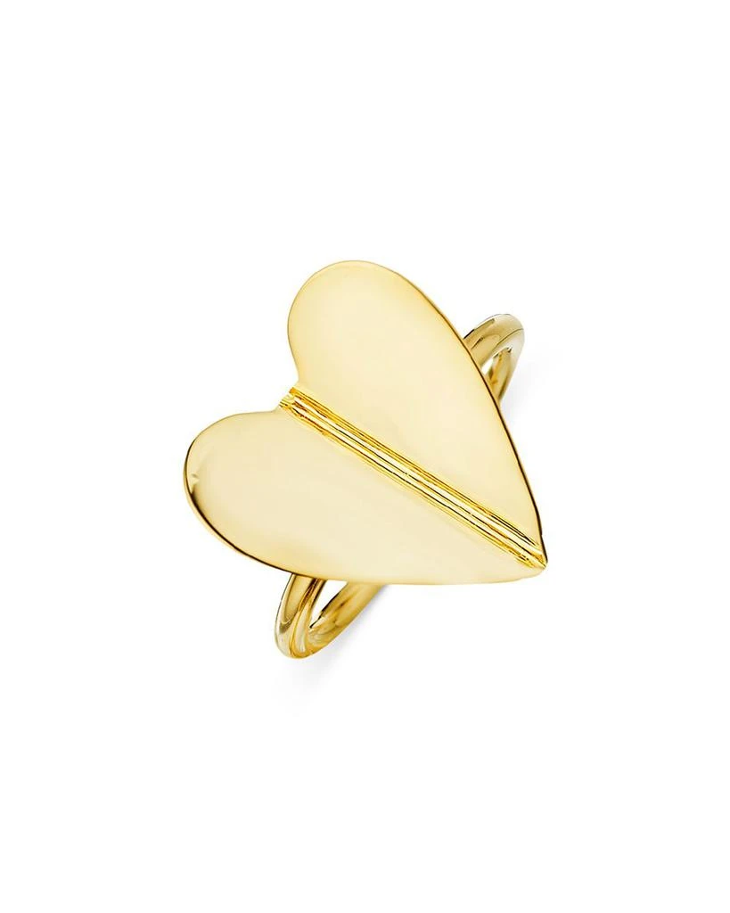 CADAR 18K Yellow Gold Endless Wings of Love Folded Heart Ring 1