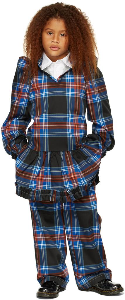 Charles Jeffrey Loverboy SSENSE Exclusive Kids Black Tartan Trousers