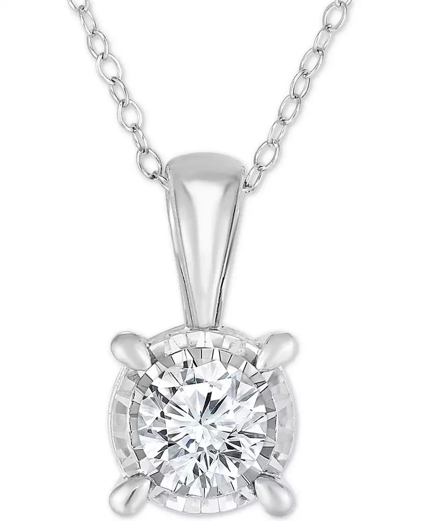 TruMiracle TruMiracle® Diamond Solitaire 18" Pendant Necklace (3/4 ct. t.w.) in 14k White Gold 1
