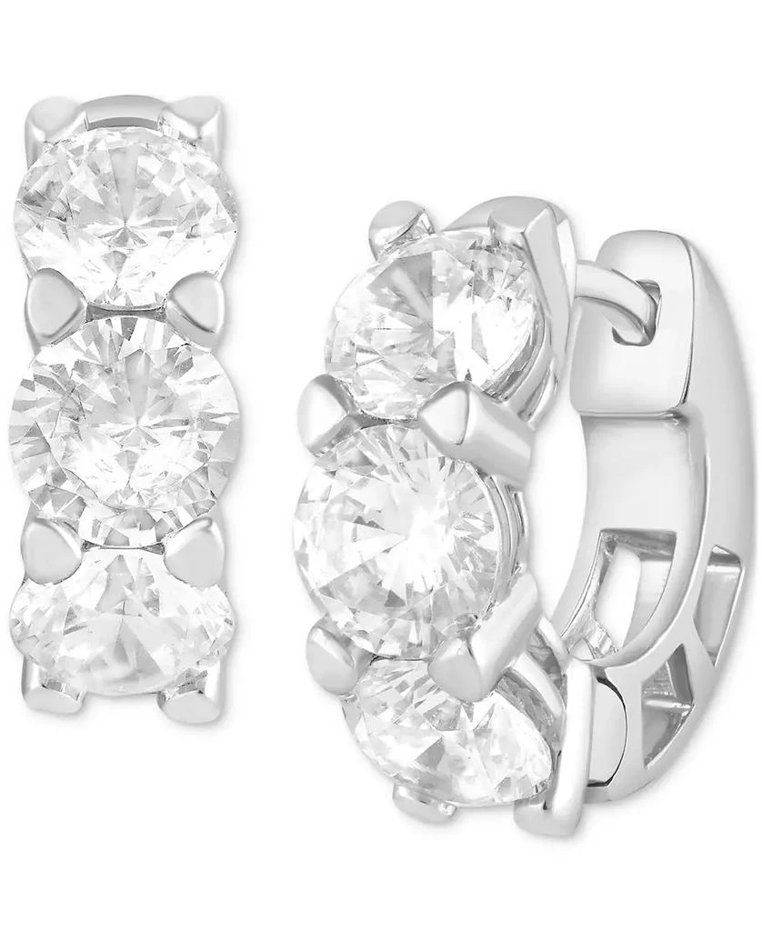 Badgley Mischka Lab Grown Diamond Small Huggie Hoop Earrings (5 ct. t.w.) in 14k White Gold 1