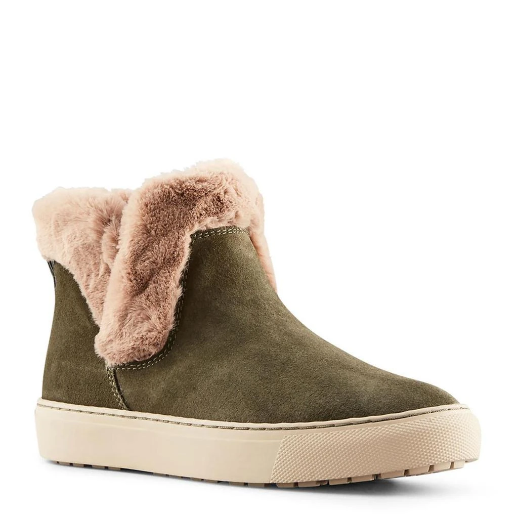 Cougar Duffy Womens Faux Leather Faux Fur Trim Ankle Boots 1