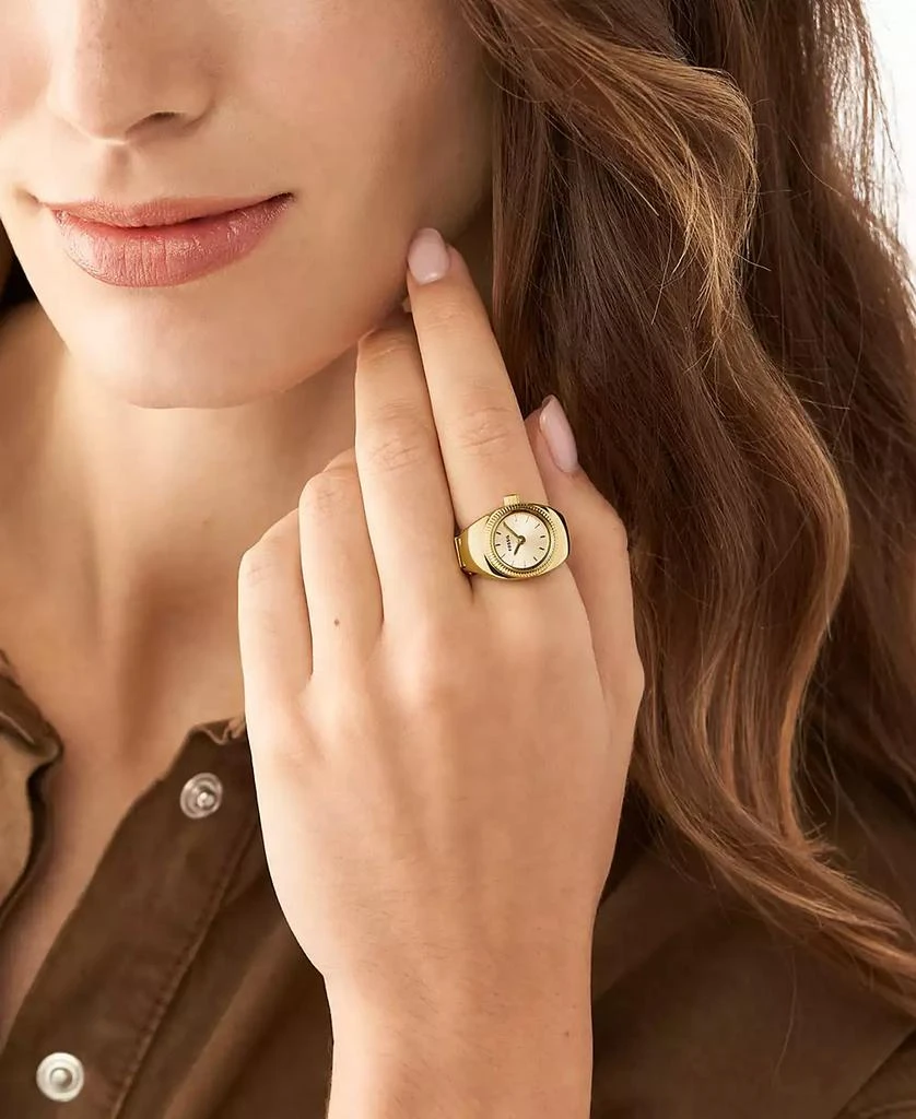 Fossil Women's Ring Watch Two-Hand Gold-Tone Stainless Steel Bracelet Watch, 15mm 8