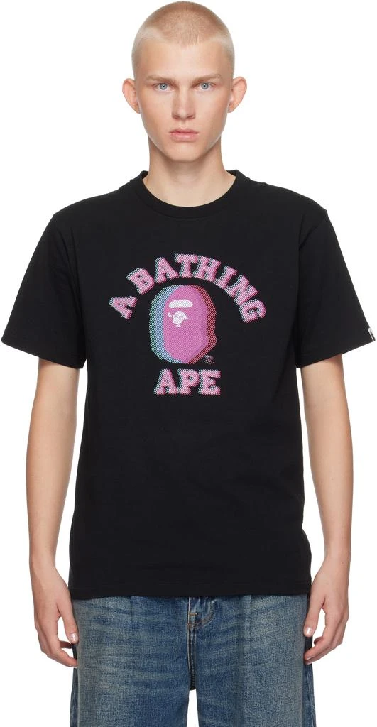 Bape Black Glitch Art College T-shirt 1