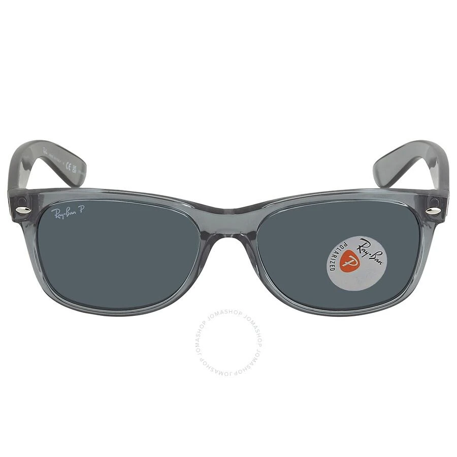 Ray Ban New Wayfarer Classic Polarized Dark Blue Unisex Sunglasses RB2132 64503R 55 1