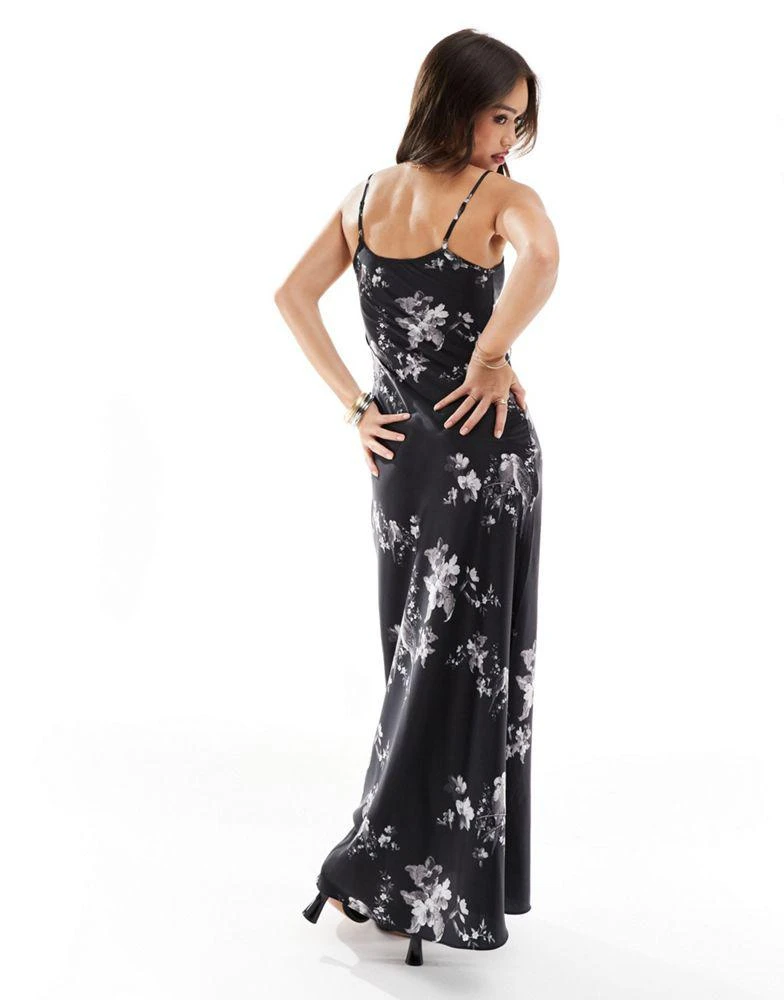 ALL SAINTS AllSaints Bryony Iona satin maxi slip dress in black 4