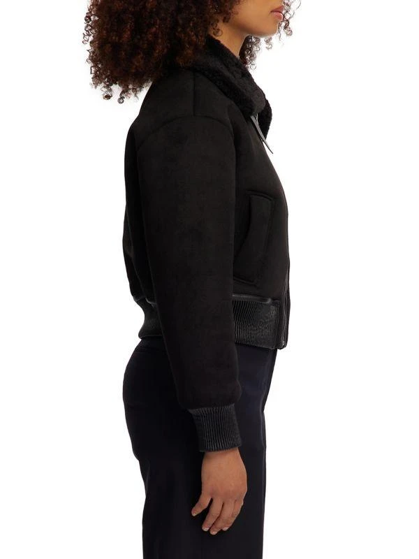 NOIZE Faux Suede & Faux Shearling Zip Jacket 3