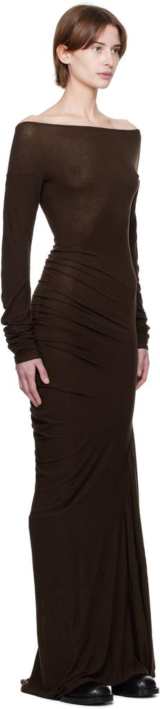 HOLZWEILER Brown Estella Solid Maxi Dress