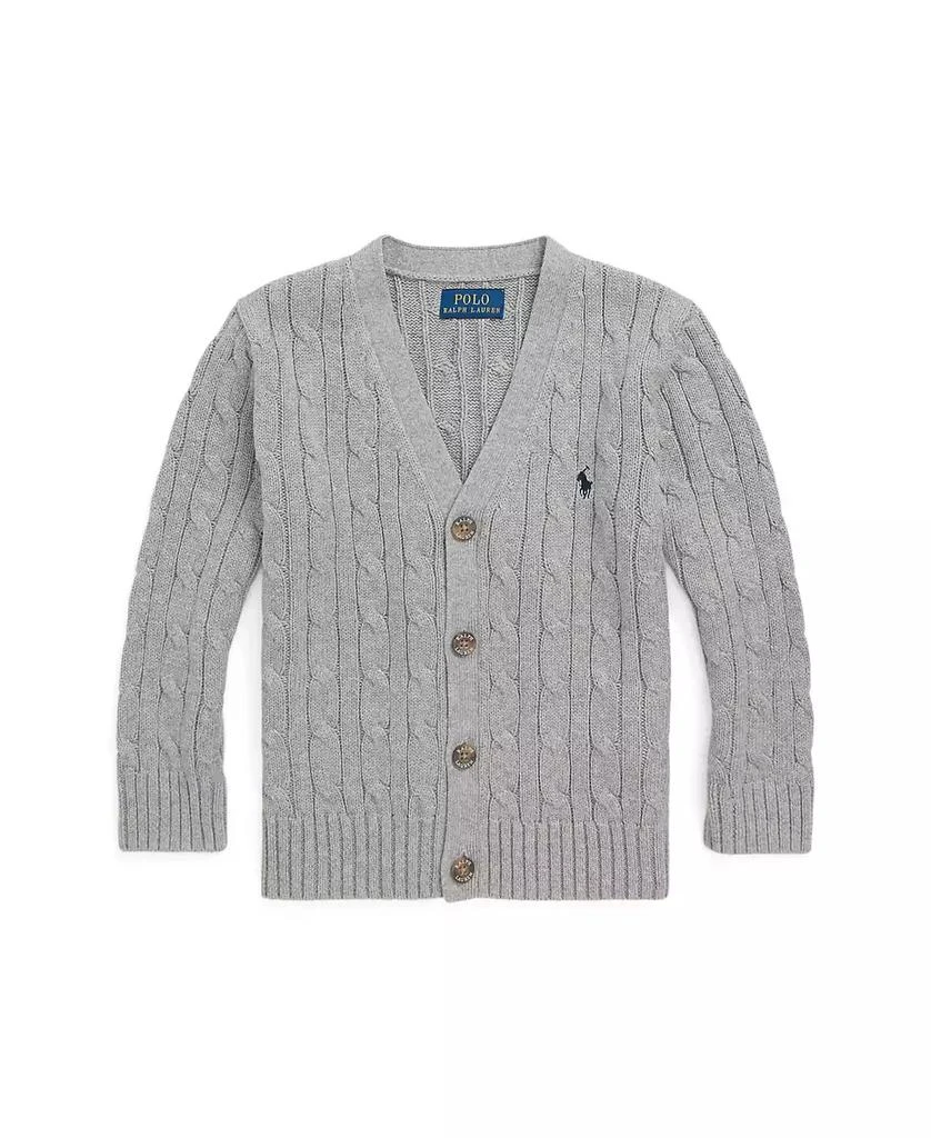 Ralph Lauren Toddler and Little Boys Cable-Knit Cotton V-Neck Cardigan Sweater 5