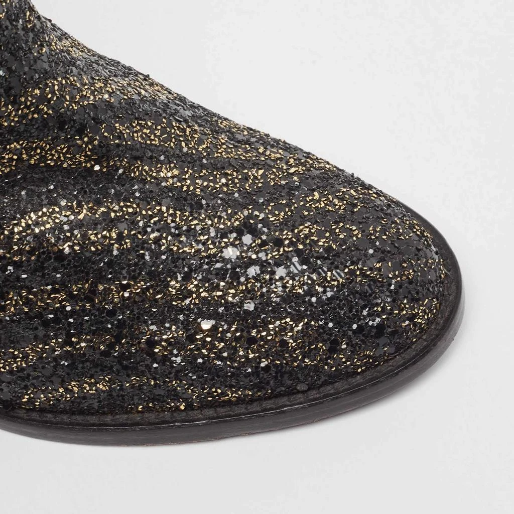 ZADIG & VOLTAIRE Zadig & Voltaire Black/Gold Glitter Molly Ankle Boots Size 36 7